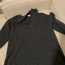 Lou Grey Ribbed Half Zip Sweater