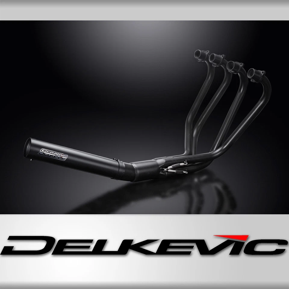 Escape completo Delkevic cerámica negro con silenciador recto clásico para Honda CB500 Foto 2 de 4