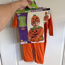 Pumpkin Baby Jumper, Hat, and Booties Halloween Costume 6 - 12 Months NEW