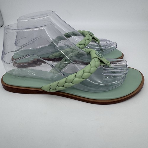 Tory Burch Womens Benton Braided Thong Sandal Size 8 Mint Green Resort Preppy - Picture 6 of 12