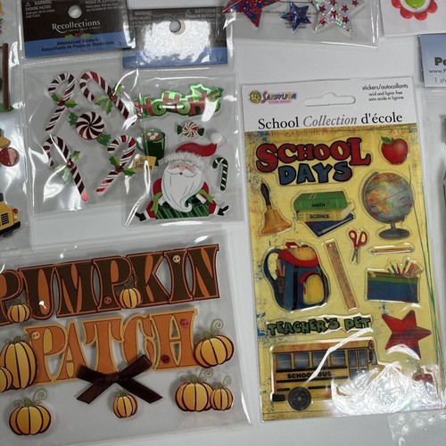 Lot 15 Packs Dimensional Stickers Recollections Summer School DC Halloween NEW - Picture 7 of 7