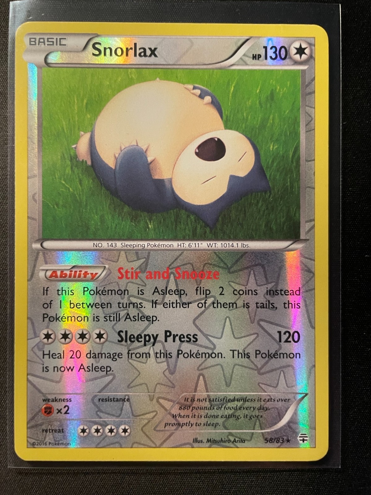 Pokemon - Snorlax 58/83 - Generations - Reverse Holo - NM.