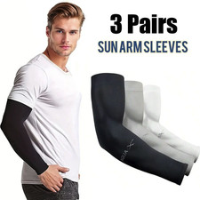 3 Pairs Ice Silk UV Protection Arm Sleeves for Men Women - NEW