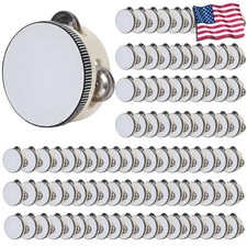 100 Pcs 4 Inch Wedding Tambourine with Metal Jingles for Church Wedding Party