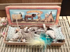 LEVLOVS The Brave Mice in a Matchbox Stuffed Animal Collectible Doll Toy Teepee