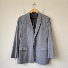 THEORY Gansevoort Blazer Mens 44R Gray Melange Slubbed Summer Suiting Business