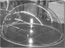 HEMISPHERE LEXAN CLEAR 24" OD x.177" THK+1" FLANGE POLYCARBONATE 15273-25R