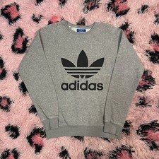 Y2K Vintage Grey Adidas Logo Crewneck Sweatshirt Size Small 2000s VTG Retro