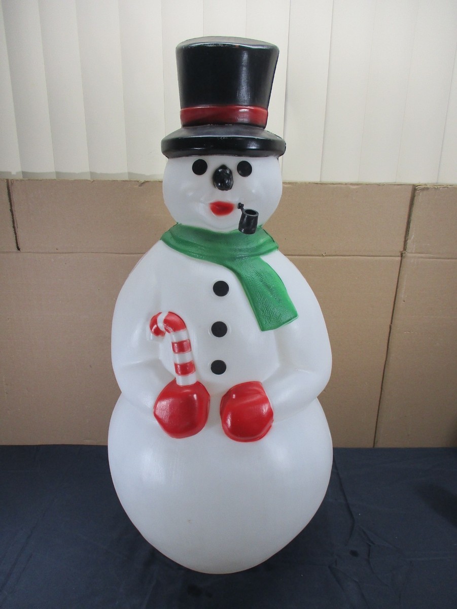 Vtg Frosty the Snowman w/ Pipe Lighted Christmas Blow Mold 35