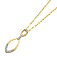 Brillantkette Gold 585 14K Natur Diamanten 0.13Ct