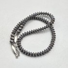 20" 8mm Sterling Fluted Navajo Bench Saucer Beads Southwest Native Necklace — photo 6