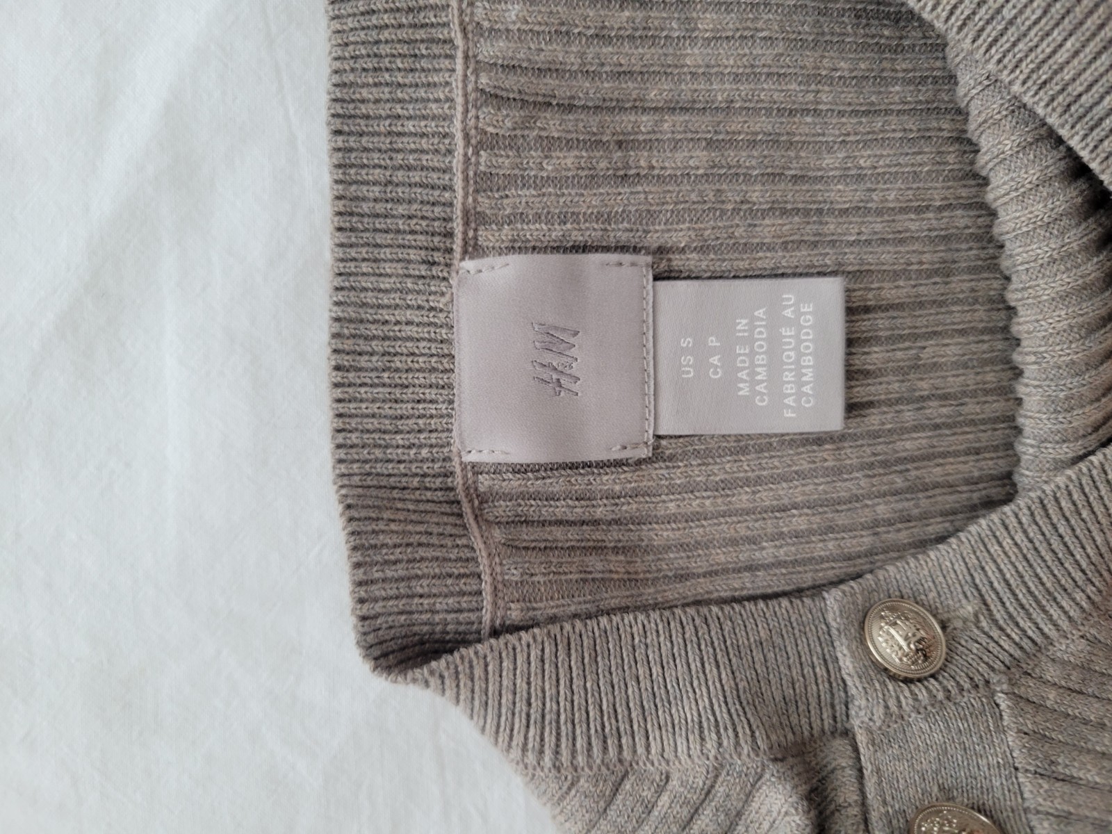 HM Basic Crew Neck Sweater Pullover Beige Gray  S… - image 10