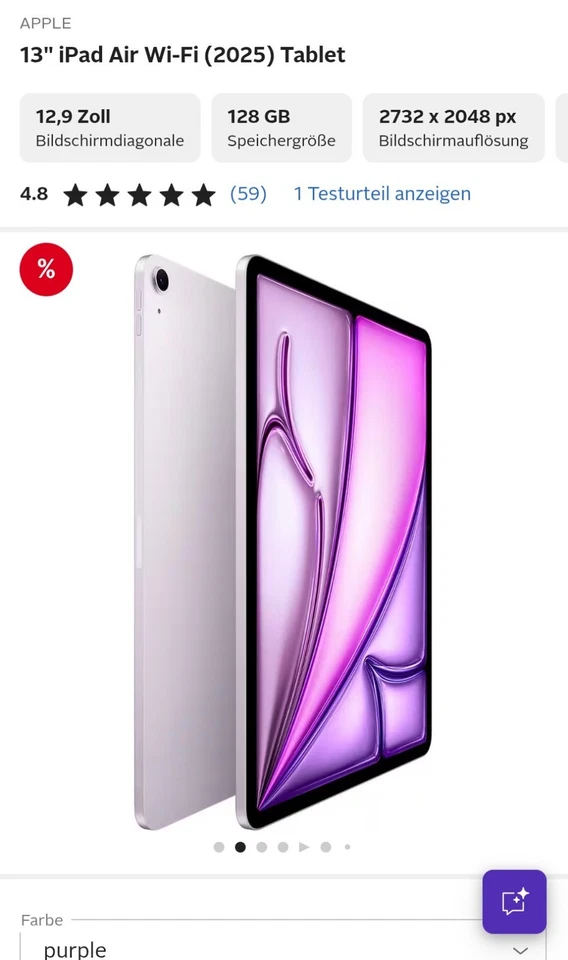 Apple iPad Air 13 · 128GB · Wi-Fi, Foto 2 von 2