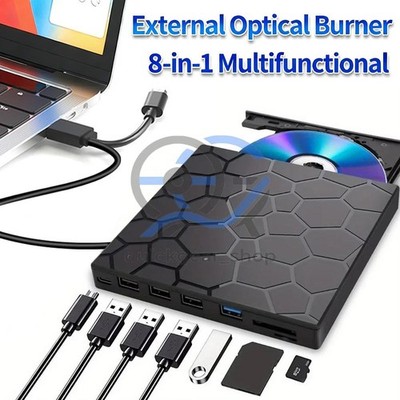 USB 3.0 Slim External CD DVD Drive Disc Player Burner Writer For Laptop PC Mac