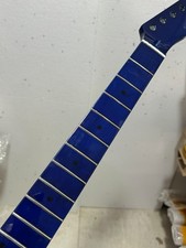 22 fret 25.5 inch Blue Gloss Maple electric guitar neck parts Replace
