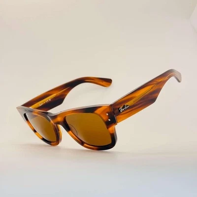 Ray Ban MEGA WAYFARER RB0840S Polished Striped Brown frame brown lens - Image 1 of 4