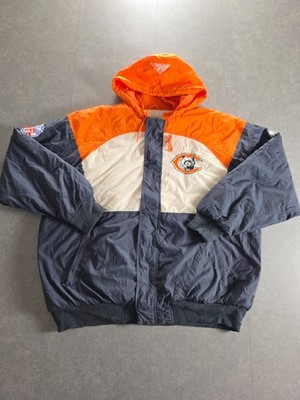 Vintage 90s Chicago Bears NFL Apex One Pro Line Jacket Blue Orange White