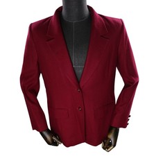 VTG Pendleton Classic Burgundy Red Virgin Wool Blazer Jacket USA Made Womens 12