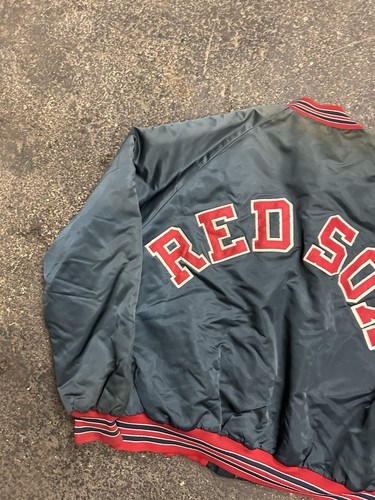 Chalk Line Vintage Boston Red Sox Satin Bomber Jacket Blue Red Mens XL 90s 80s - Picture 8 of 10