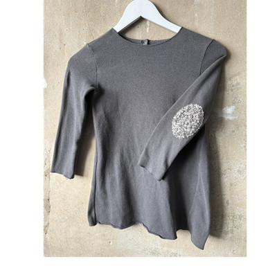 Babe & Tess Kleid Mädchen 6-7 Jahre grau Pailletten 3/4 Ärmel Rundhals