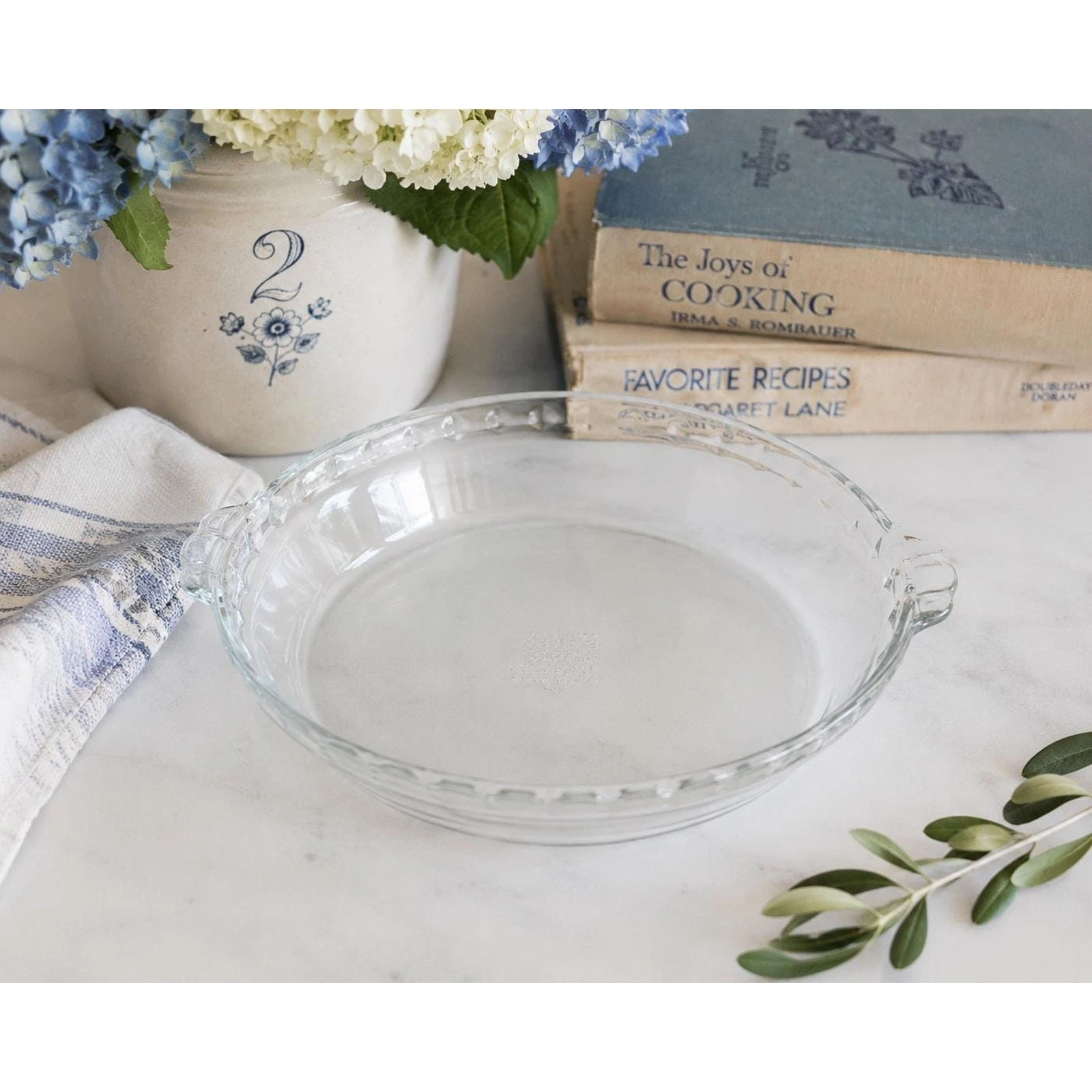 Vintage Pyrex #229 Flavor Saver Pie Plate Clear Glass Baking Dish Mid Century