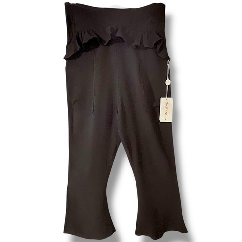For Love & Lemons Black Ruffle Waist Crop Flare Pants Women’s Size S Y2K Chic - Picture 2 of 4