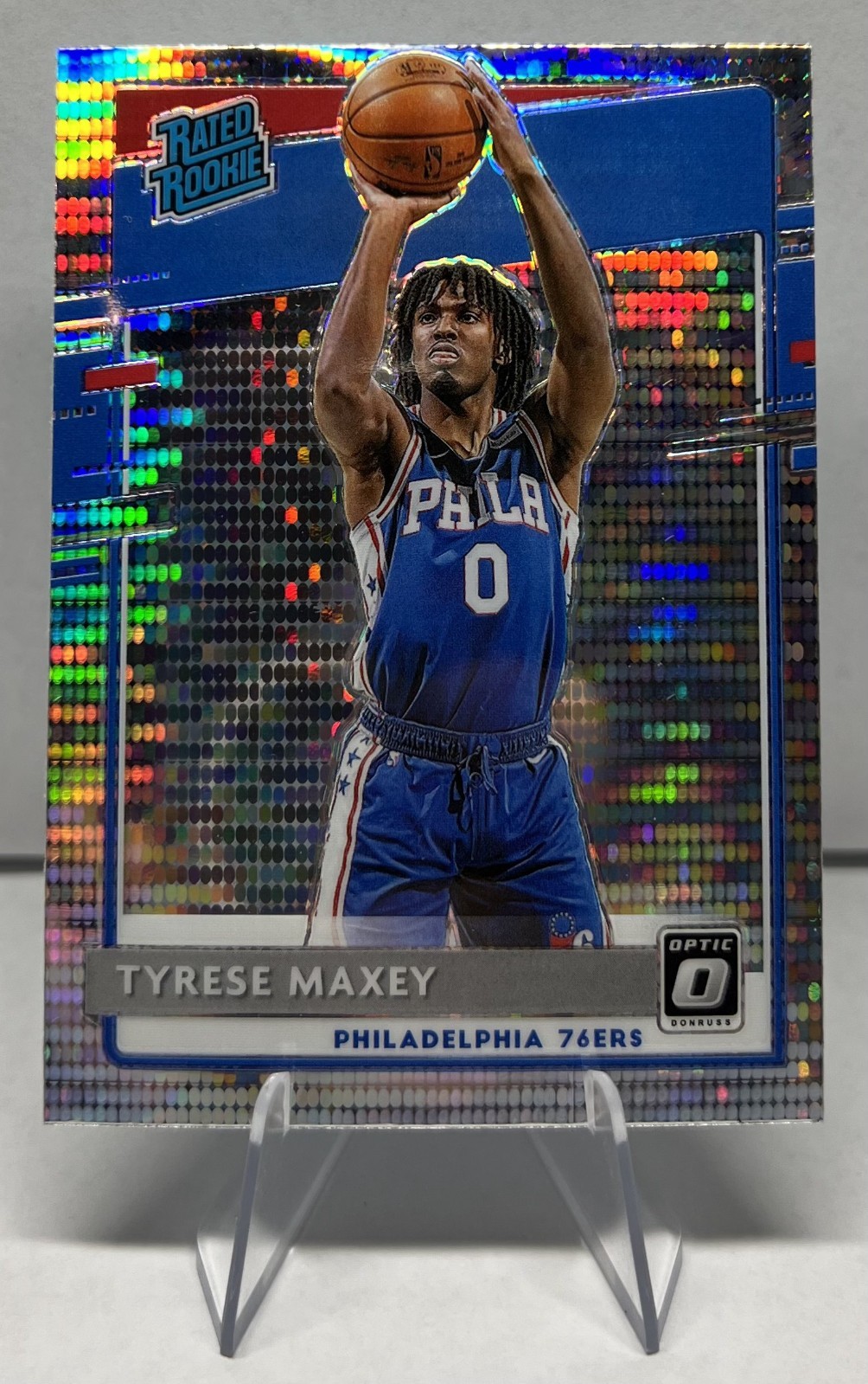 2020-21 Panini Donruss Optic #171 Tyrese Maxey Pulsar Rated Rookie!