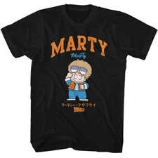Back To The Future Marty Cartoon Character Black Movie Shirt
