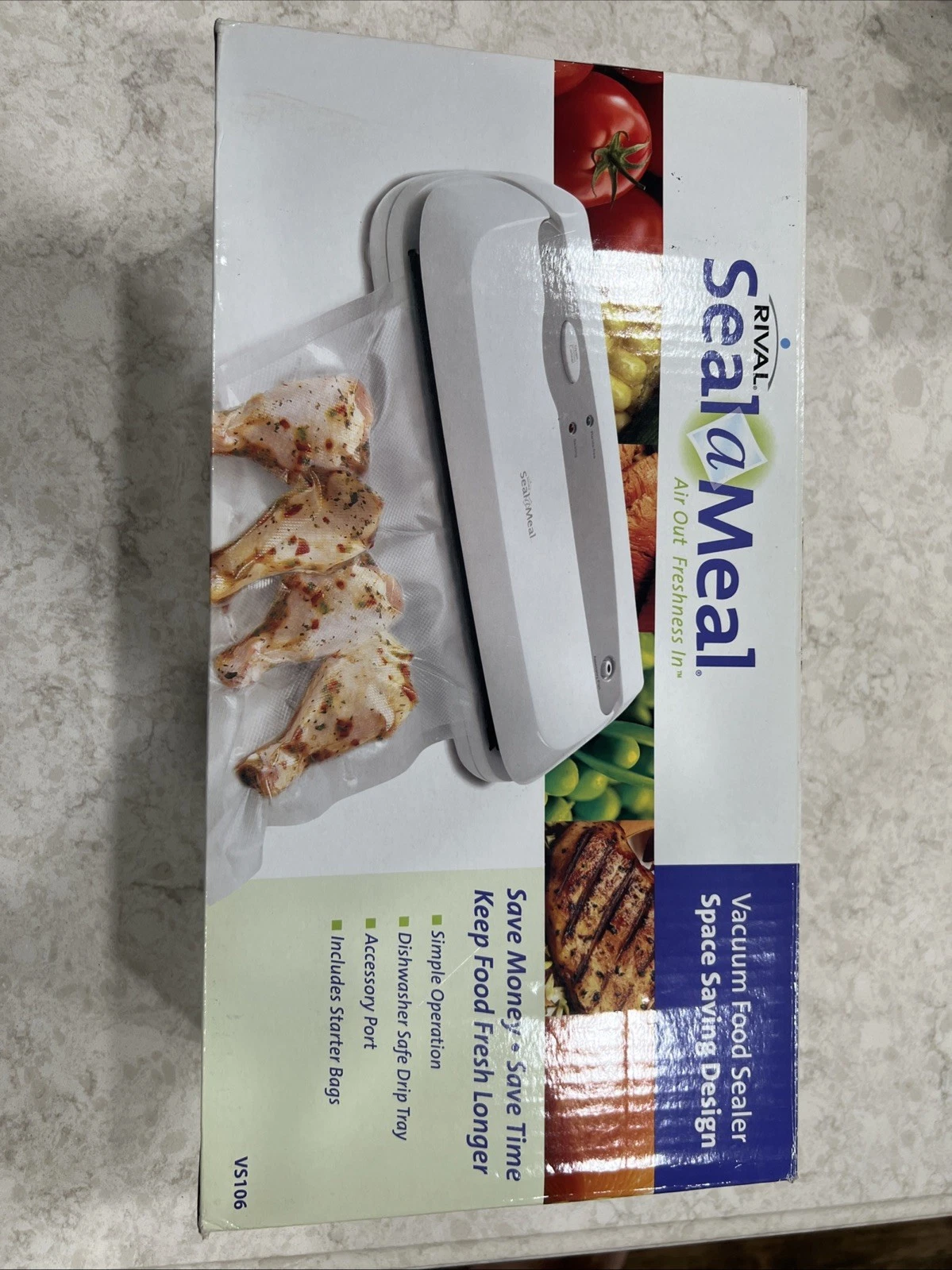 Rival (VS107) Seal-a-Meal Corded Vacuum Food Storage Bag Sealer Boxed Manual