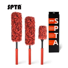 SPTA 3Pcs Ultimate Wheel Cleaning Brush Set 3 Size for Cars Trucks Rim Hub