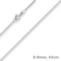 0,9Mm Schlangenkette Diamantiert Collier Halskette Aus 333 Gold WeißGold 42Cm
