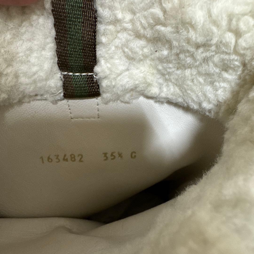 GUCCI Mouton Boots Shoes GG EU 35.5 US 5.5 Suede Beige Authentic thumbnail 19