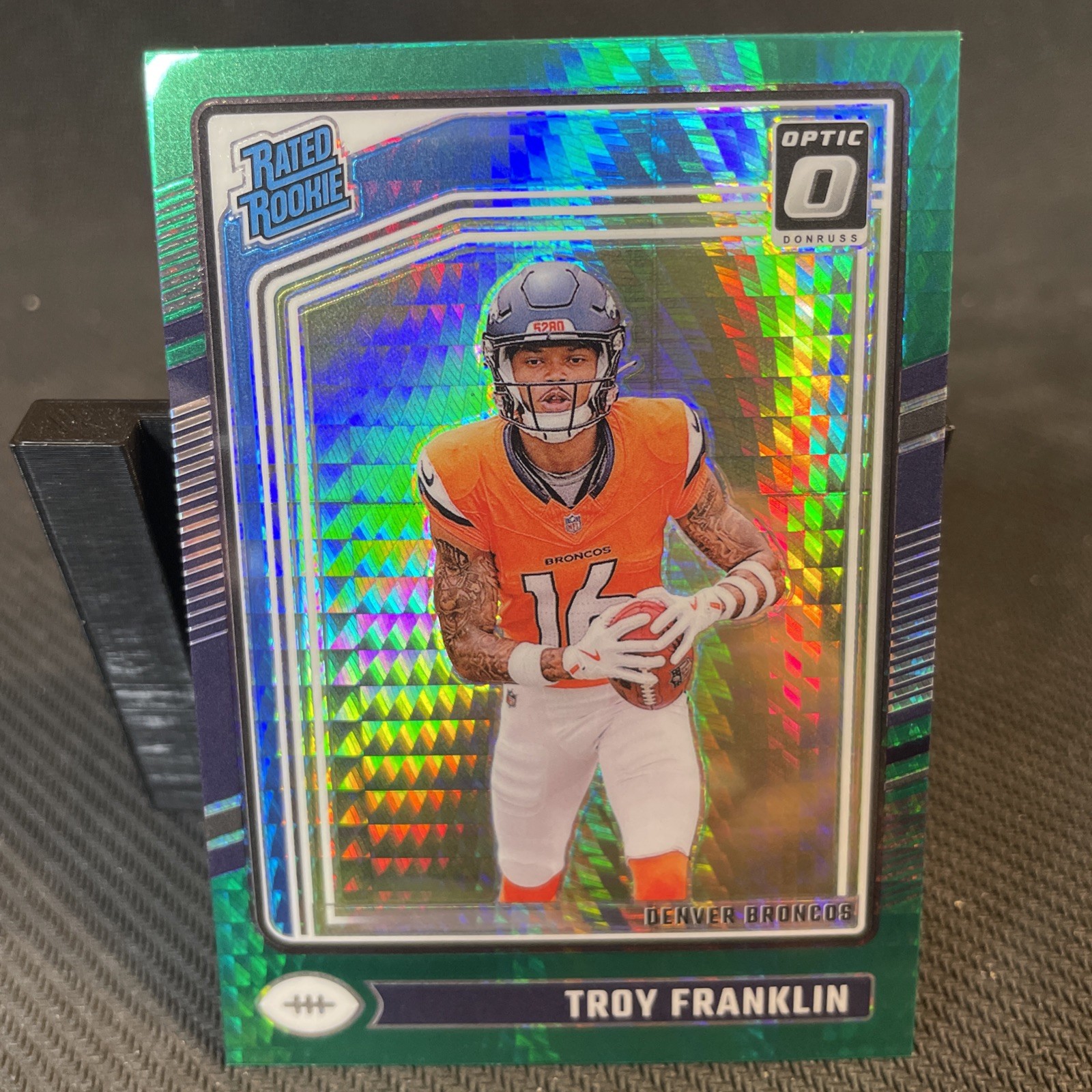 2024 Panini Donruss Optic - Rated Rookie Troy Franklin #294 Green Hyper Prizm...