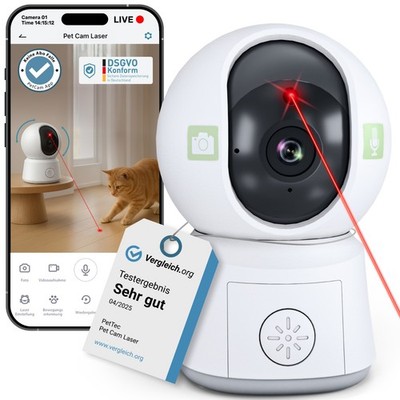 PetTec  Cam Laser - Haustierkamera mit integriertem Laser - steuerbar gratis App