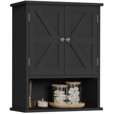 Bathroom Wall Cabinet, Over The Toilet Space Saver Storage Cabinet with Barn ...