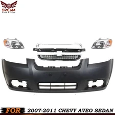 Front Bumper Cover Fascia & Headlight Assembly For 2007-2011 Chevy Aveo Sedan
