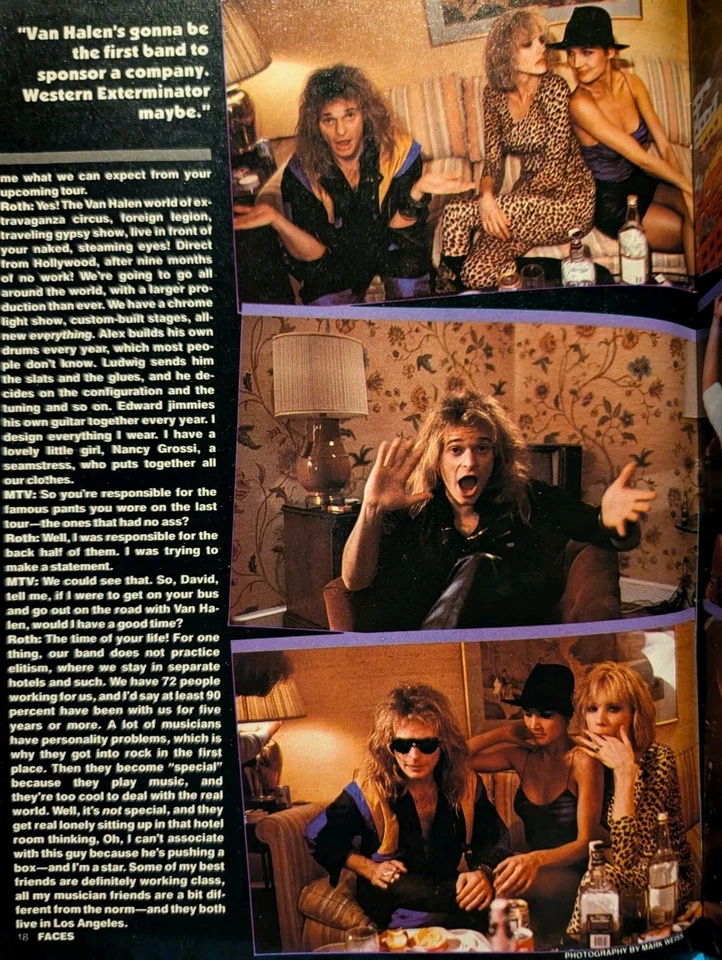 Faces Rocks Magazine June 1984 Motley Crue, Van Halen, Heart, Quiet Riot, Maiden - Image 4 of 4
