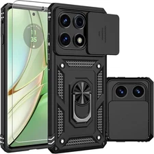 For Motorola Edge 2025 Case,With Camera Lens Cover HD Screen Protector,[Military