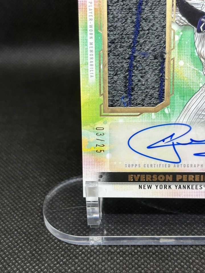 2024 Topps Inception Everson Pereria /25 Game Used Sock Relic Auto Rookie RC - Image 2 of 3