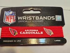 ARIZONA CARDINALS WRIST BAND BANZ OFFICIALLY LICENSED SIZE NFL LARGE