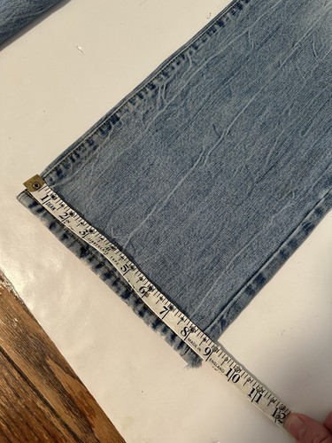 American Eagle Original Boot Jeans Uomo 32x32 Blu Lavaggio Medio Sbiadito Bootcut - Foto 10 di 14