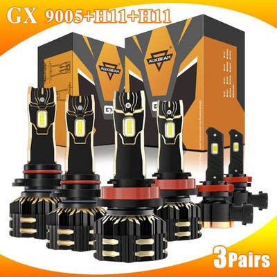 For Honda Pilot 2006-2025 6x AUXBEAM LED Canbus Headlight+Fog Light Bulbs Combo