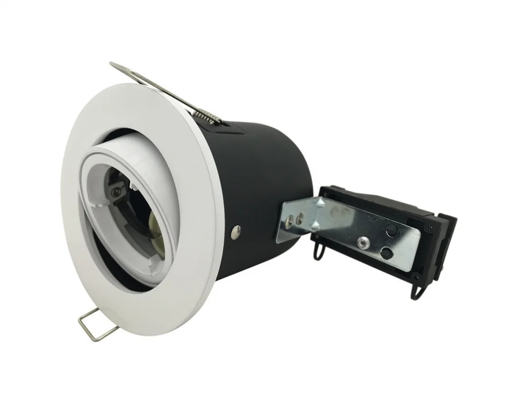 Downlight White GU10 Tilt IP20 100mm Screw Terminals FT-WH