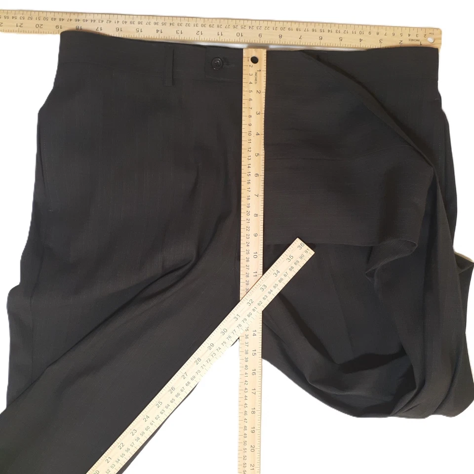 Pantalones de vestir Alexander Julian gris oscuro para hombre = entrepierna de 12,5 pulgadas = cintura de 31,5 pulgadas = 38 pulgadas Foto 2 de 4