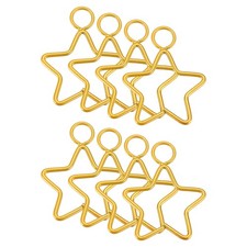 8 Pcs 2" Star Dream Catcher Metal Macrame Rings Wreath Rings Floral Hoops Gold