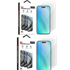 Tempered Glass Clear Scratch Guard Lot for iPhone 16/15 Plus 15 Pro Max 6.7 inch