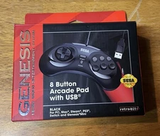 Sega genesis arcade pad Official USB Controller 6-Button PC mac ps3 switch new 