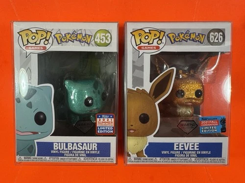Funko Pop! Bulbasaur Eevee Pokemon Bundle 2021 Fall Convention Exclusive Diamond