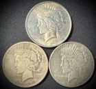 Lot Of 3 1923 1924 1926-S Peace .900 Silver Dollars 90%