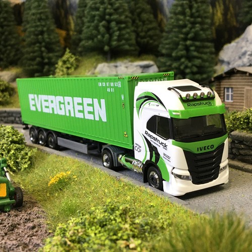 Camion semi-remorque, porte-conteneurs, Iveco S-Way - HERPA 319942 - HO 1/87 | Zustand: Neuf